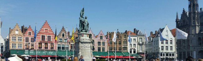 On the main square, Bruges, Belgium